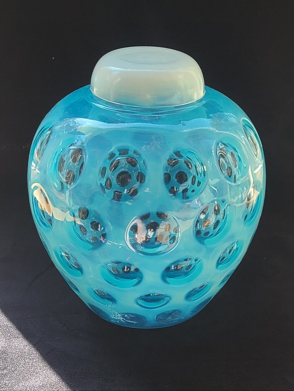 Fenton Coin Dot Ginger Jar Vintage